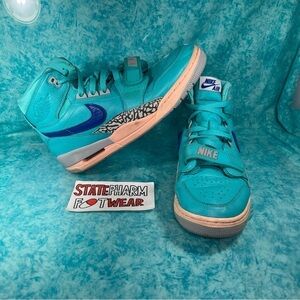 Nike Air Jordan 312 Legacy Men’s Blue High Top Leather Retro Shoes Size 10